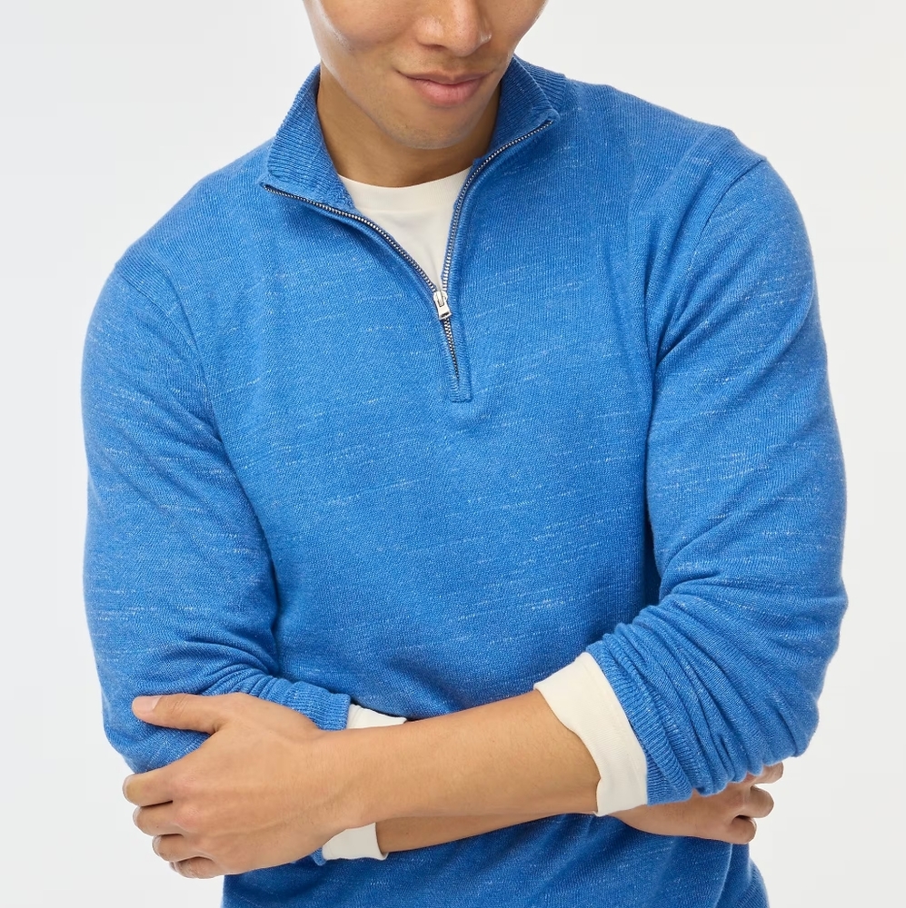 J. Crew Men's Raglan Half-Zip Sweater 🆕 Size XL